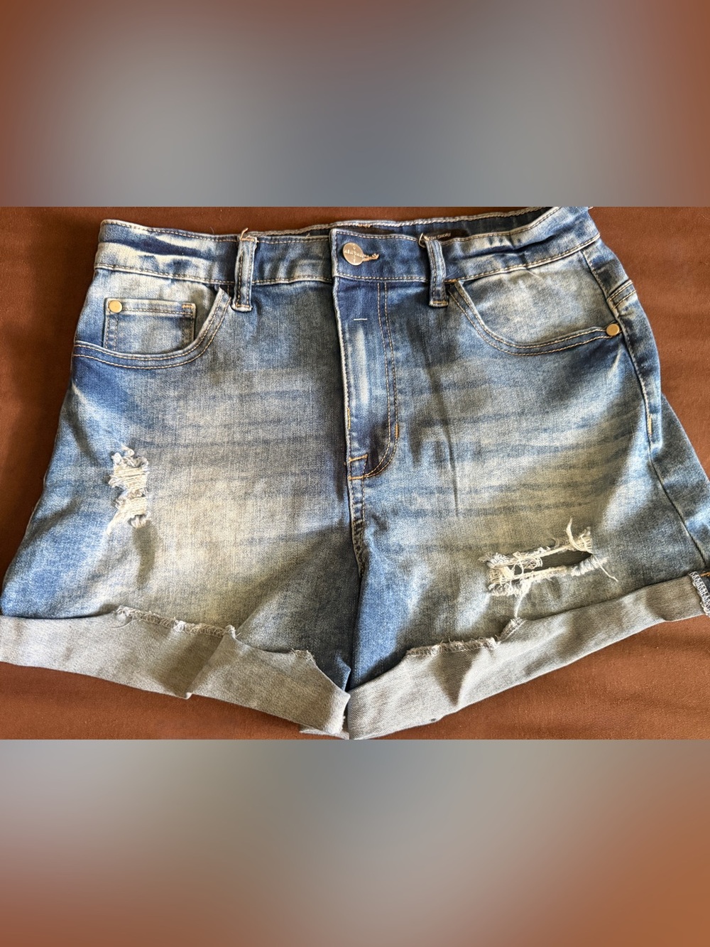 Kendall & Kylie Light Blue Distressed Denim Shorts